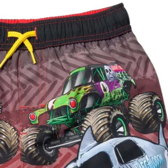 Monster Jam Maximum Destruction Megalodon Grave Digger El Toro Loco Swim Trunks Bathing Suit Little Kid  image {5}