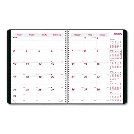 DuraFlex 14-Month Planner, 11 x 8.5, Black Cover, 14-Month: Dec 2025 to Jan 2027 image {1}