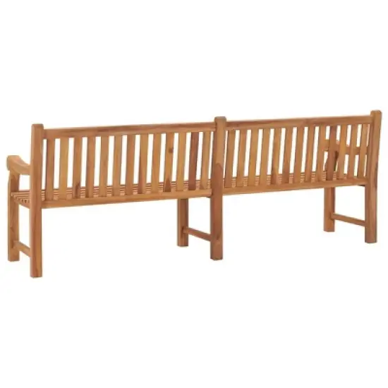 vidaXL Outdoor Patio Bench 2-Seater Garden Bench Loveseat Solid Wood Teak - 89.8" x 27.2" x 36.2" image {2}