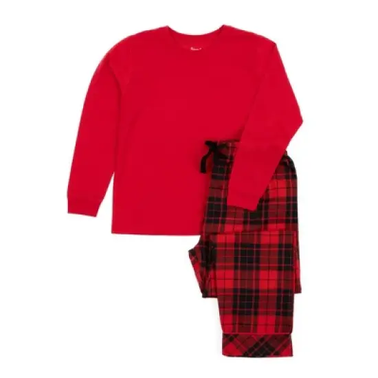 Leveret Kids Poly Top and Flannel Feel Pants Christmas Pajamas image {3}