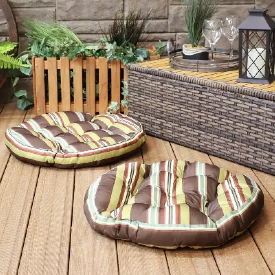 Sunnydaze Indoor/Outdoor Large Round Tufted Floor Meditation or Chair Cushion - 22" - 2pk image {3}