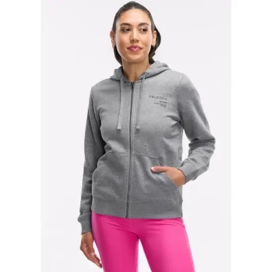 Peloton Women's Fleece Full Zip, Heather Grey image {7}