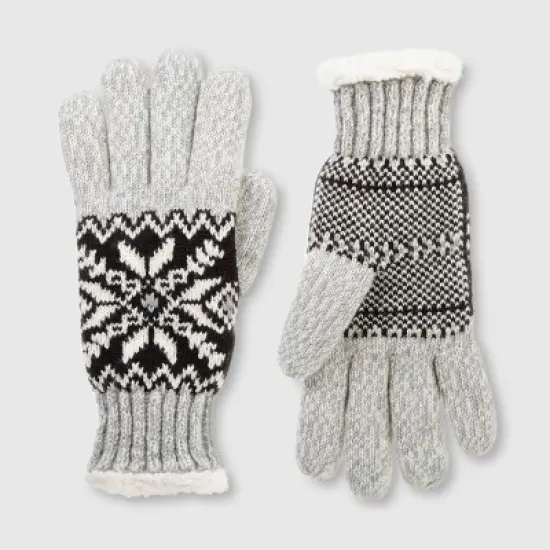 Isotoner Adult Snowflake Knit Gloves image {3}