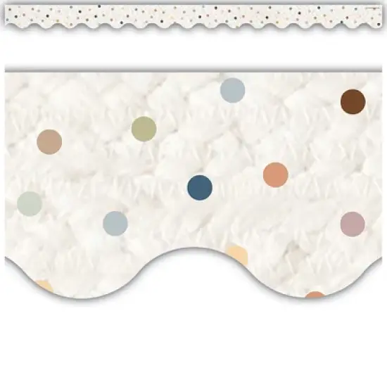 Teacher Created Resources&reg; Everyone is Welcome Dots Scalloped Border Trim, 35 Feet Per Pack, 6 Packs image {2}