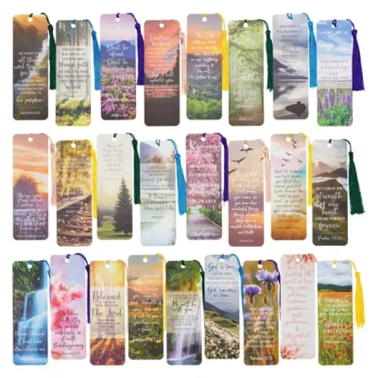 Faithful Finds 100 Pack Christian Bookmarks with Religious Scriptures, Bible Verse Book Markers (6 x 2 In) image {8}