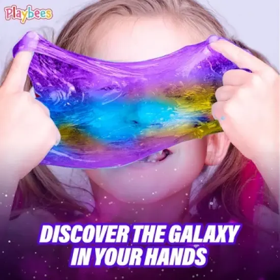 Playbees Marbled Galaxy Slime - 12-Pack: Vibrant, Stretchy Fun for All Ages image {3}