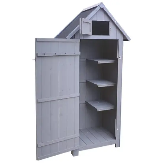 Outdoor Storage, Perfect to Store Patio Furniture, for Backyard Garden Patio Lawn , Natural Color 30.31"X 20.48"X 65.75" image {3}