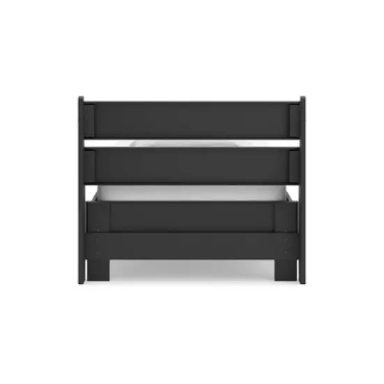 Signature Design by Ashley Socalle Twin Panel Headboard in Matte Black Finish image {3}