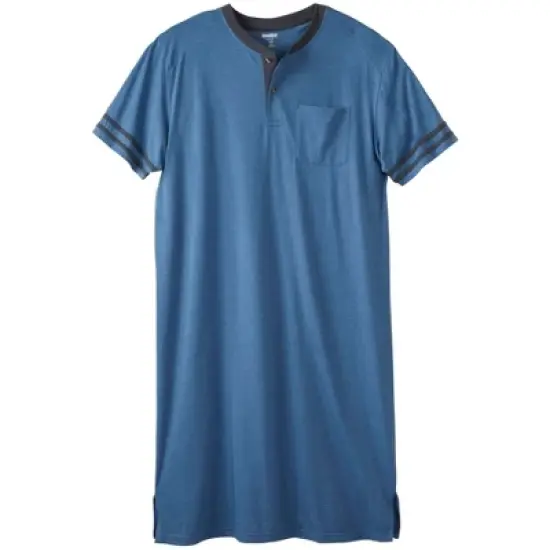 KingSize Men's Big & Tall Short-Sleeve Henley Nightshirt Pajamas image {9}