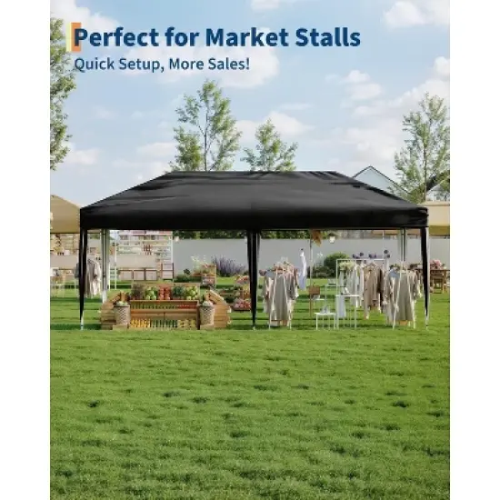 10x20FT Pop Up Canopy Tent, Folding Tent Shelter with 6 Removable Sidewalls, Easy Setup Outdoor Canopy, Height Adjustable Shelter Gazebos image {2}