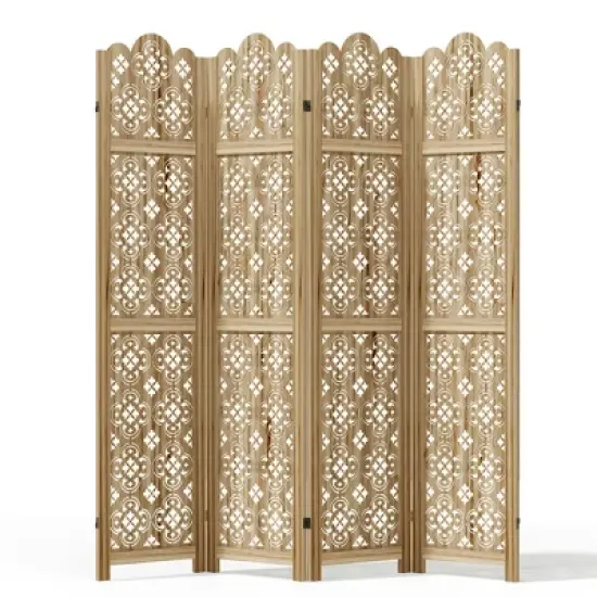 Lirago 68 in. Wood indoor Privacy Screens Garden Outdoor Fence 4 pieces Brown image {9}