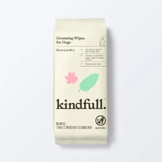 Botanical Mint Dog Grooming Wipes - 60ct - Kindfull&trade; image {3}