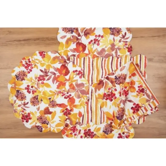 C&F Home Cordelia Watercolor Falling Leaves Quilted 100% Cotton Table Runner 14" x 51" image {2}