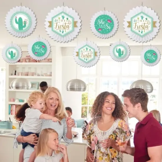 Big Dot of Happiness Final Fiesta - Hanging Last Fiesta Bachelorette Party Tissue Decoration Kit - Paper Fans - Set of 9 image {2}