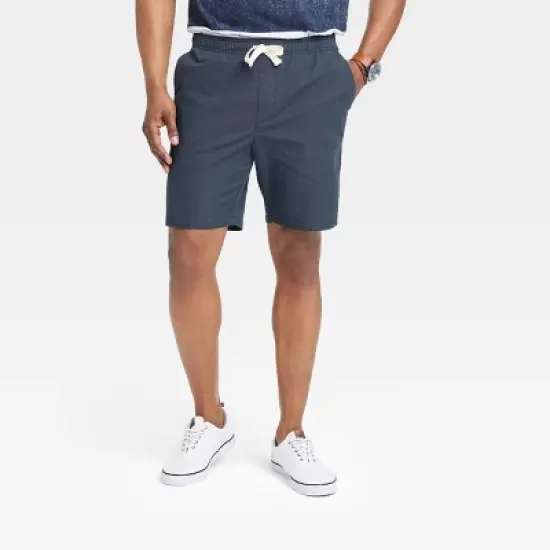 Men's 8" Everyday Relaxed Fit Pull-On Shorts - Goodfellow & Co&trade; Navy Blue image {3}
