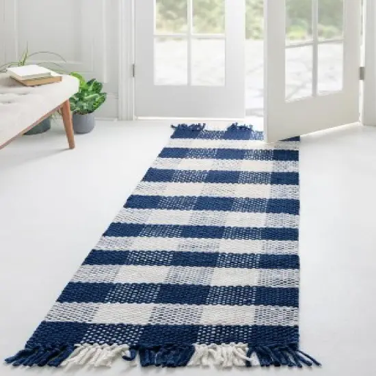 Unique Loom Eco Plaid Indoor Outdoor Washable Area Rug image {2}