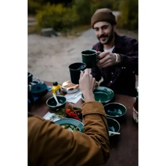 Stansport Enamel Camping Tableware Set 24 Pieces Green image {11}