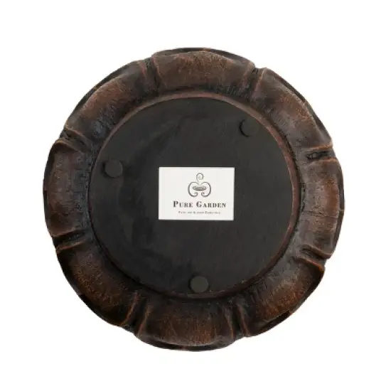 Tabletop Water Fountain- Sitting Buddha Statue with Rolling Glass Ball Multi-Colored LED Lights Electric Pump & Soothing Waterfall by Nature Spring image {4}