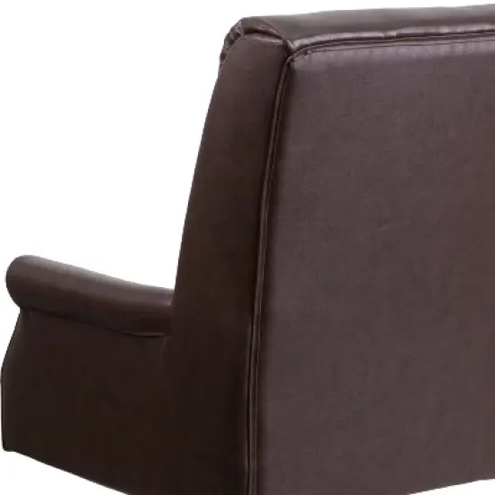 Emma and Oliver High Back Pillow Back Leather Executive Swivel Office Chair with Arms image {4}