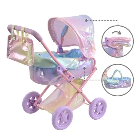 Olivia's Little World Baby Doll Stroller Buggy Pram Iridescent Color OL-00017 image {7}