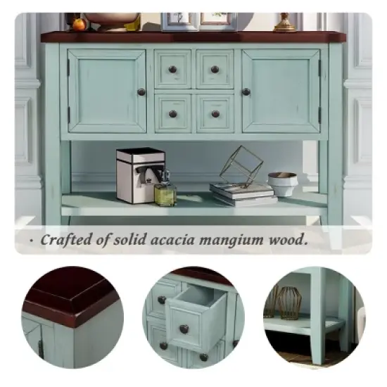 Modernluxe Cambridge Series Buffet Sideboard Console Table with Bottom Shelf image {5}