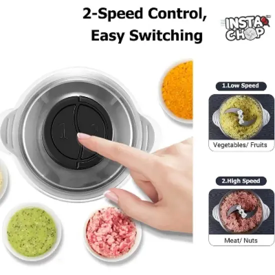 Milex Insta Chop Elite &ndash; 300W Turbo Food Processor with 4-Layer Stainless Steel Blades image {5}