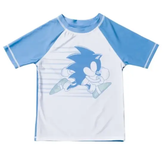 SEGA Sonic the Hedgehog Knuckles Tails Pullover Rash Guard and Swim Trunks Outfit Set Little Kid to Big Kid image {1}