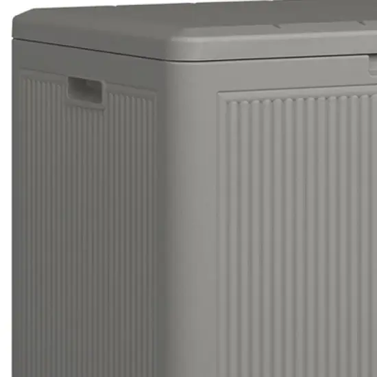 Suncast 22 Gallon Indoor or Outdoor Small Patio Deck Box, Plastic Storage Bin for Lawn, Garden, Garage, & Home Organization, Stoney (4 Pack) image {3}