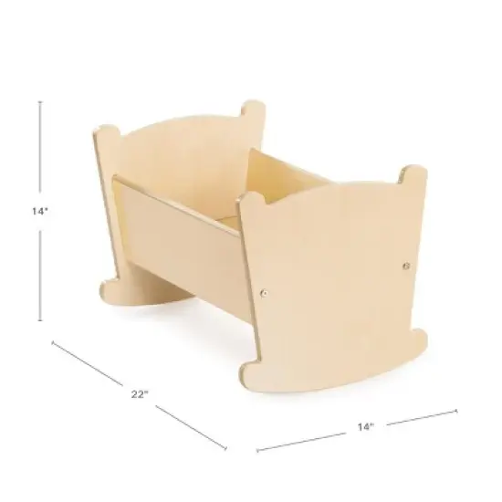 Kaplan Early Learning Wooden Doll Cradle with Pillow and Blanket Bedding image {4}