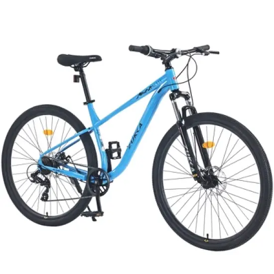DSVIMOY Bicycles, 29 Inch Mountain Bike with Front Suspension and Height Adjustable Saddle, 8 Speed MTB for Men Women, Blue, 27.1"*41.7"*70.8" image {5}