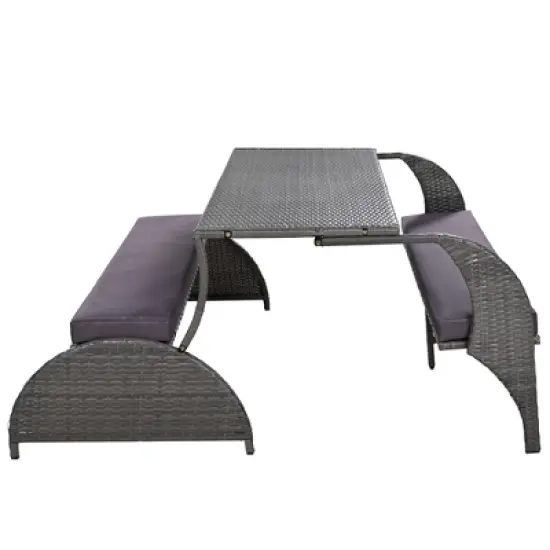 DOMETOUR Versatile Outdoor Loveseat That Converts To Four Seats And A Table, Suitable For Gardens And Lawns image {9}