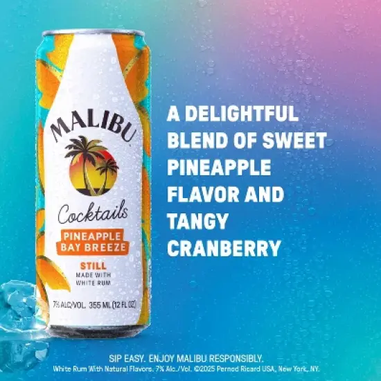 Malibu Pineapple Bay Breeze - 4pk/355ml Cans image {1}