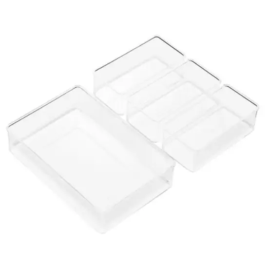 Sorbus Clear Drawer Organizer Set, Multi-Purpose Bins for office supplies, craft materials, and more image {6}