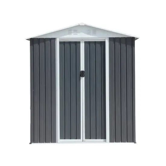 MOEPISY Outdoor Storage Sheds 6FTx4FT Apex Roof Grey image {5}