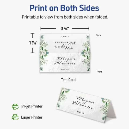 Avery Printable Place Cards, 1-7/16" x 3.75", Glossy White, 60ct image {5}