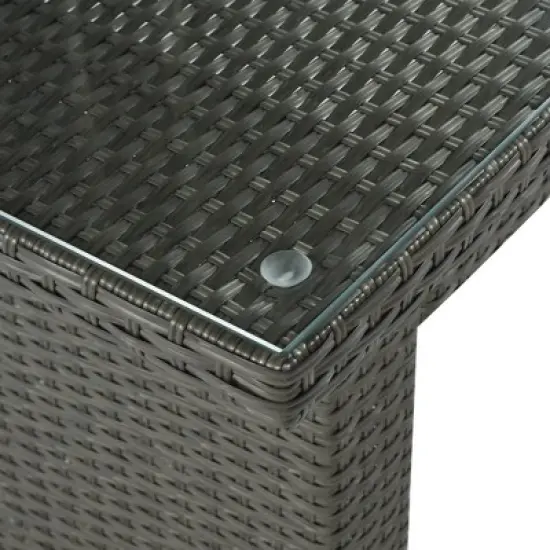 6pc Outdoor Wicker Set with Loveseats, Sofa, Chair, Coffee Table & Bench - Beige - GODEER image {12}