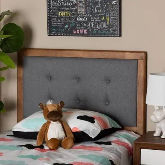 Twin Sarine Fabric Upholstered and Wood Headboard Dark Gray - Baxton Studio image {2}