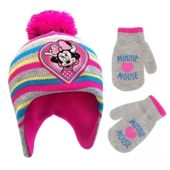 Minnie Mouse Winter Hat and Mittens/Gloves Set, Kids Ages 2-7 image {6}