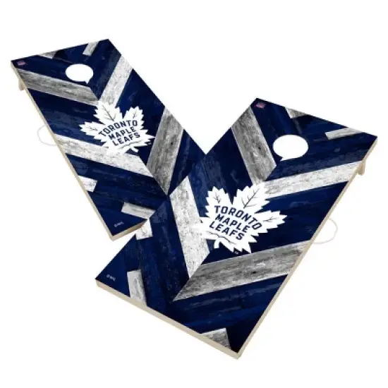 NHL Toronto Maple Leafs 2'x4' Solid Wood Cornhole Board image {1}