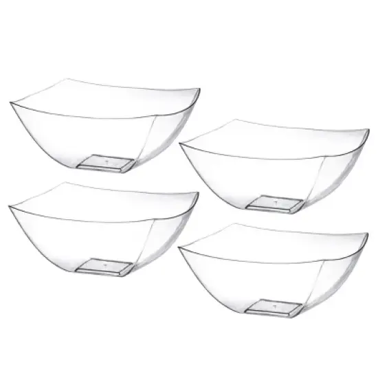 Posh Setting Square Fancy Clear Serving Bowl - 16 oz. - 4 Pack image {5}