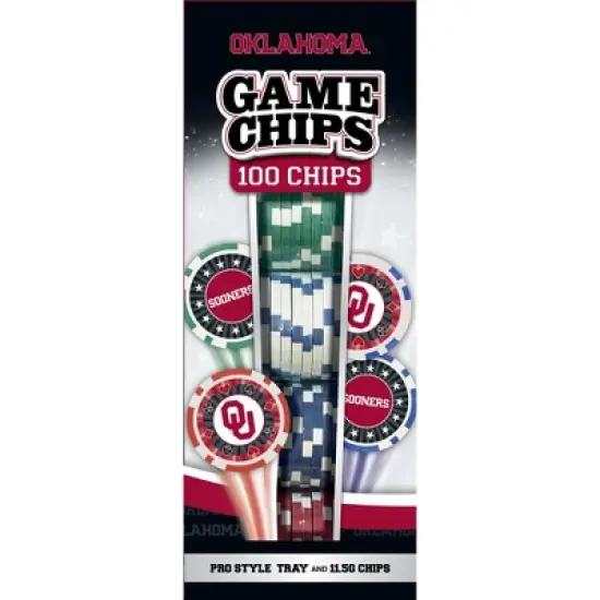 MasterPieces Casino Style 100 Piece Poker Chip Set - NCAA Oklahoma Sooners image {1}