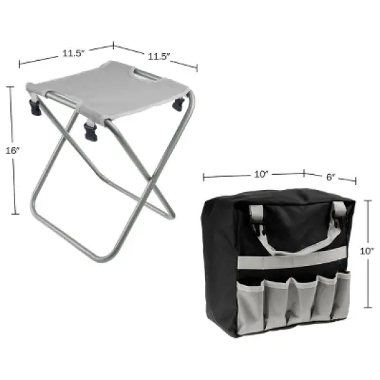 Gardening Tool Set and Stool, Gray image {11}