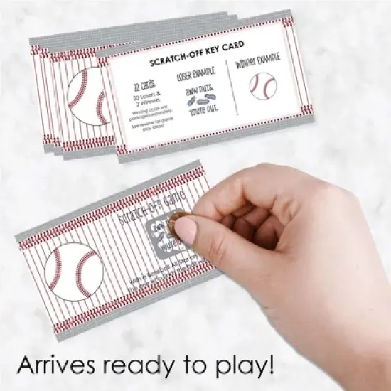 Big Dot of Happiness Batter Up - Baseball - Baby Shower or Birthday Party Game Scratch Off Cards - 22 Count image {1}
