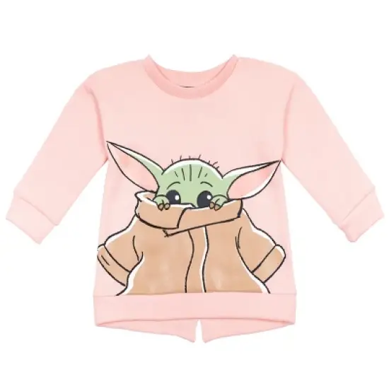 Star Wars The Mandalorian Baby Yoda Little Girls Fleece Sweatshirt & Pants Set Pink  image {1}