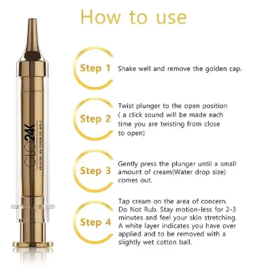 GLO24K Instant Facelift Cream with 24k Gold, Hyaluronic Acid, Peptides, and Vitamins, A,C,E. A Powerful Non-Invasive & Easy Alternative to Injections image {1}
