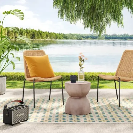 4pc Wicker Stack Armless Patio Dining Chairs Brown - Threshold&trade; image {1}