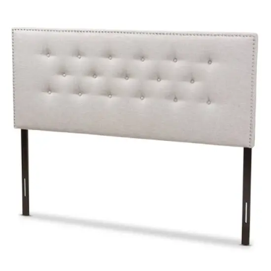 Windsor Modern and Contemporary Fabric Upholstered Headboard Beige - Baxton Studio image {7}