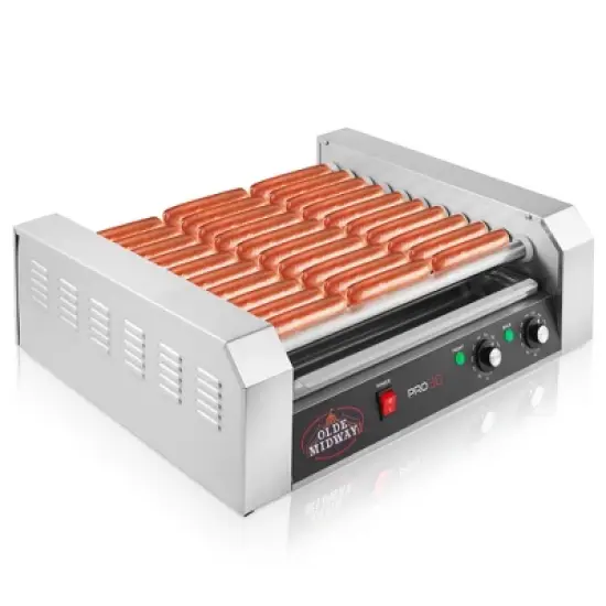 Olde Midway Electric Hot Dog Roller Grill Cooker, Commercial Grade Machine image {10}