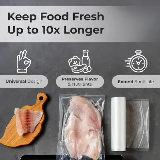 Food Saver and Sous Vide Vacuum Sealer Bags Roll - 50' Length - 2 Pack image {2}