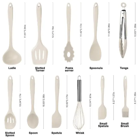 Itopfox Kitchen Utensil Set - 11-Piece Colorful Silicone Cooking Tools with Spatula, Spoon, Tongs, Whisk & More - Heat Resistant & Dishwasher Safe image {2}